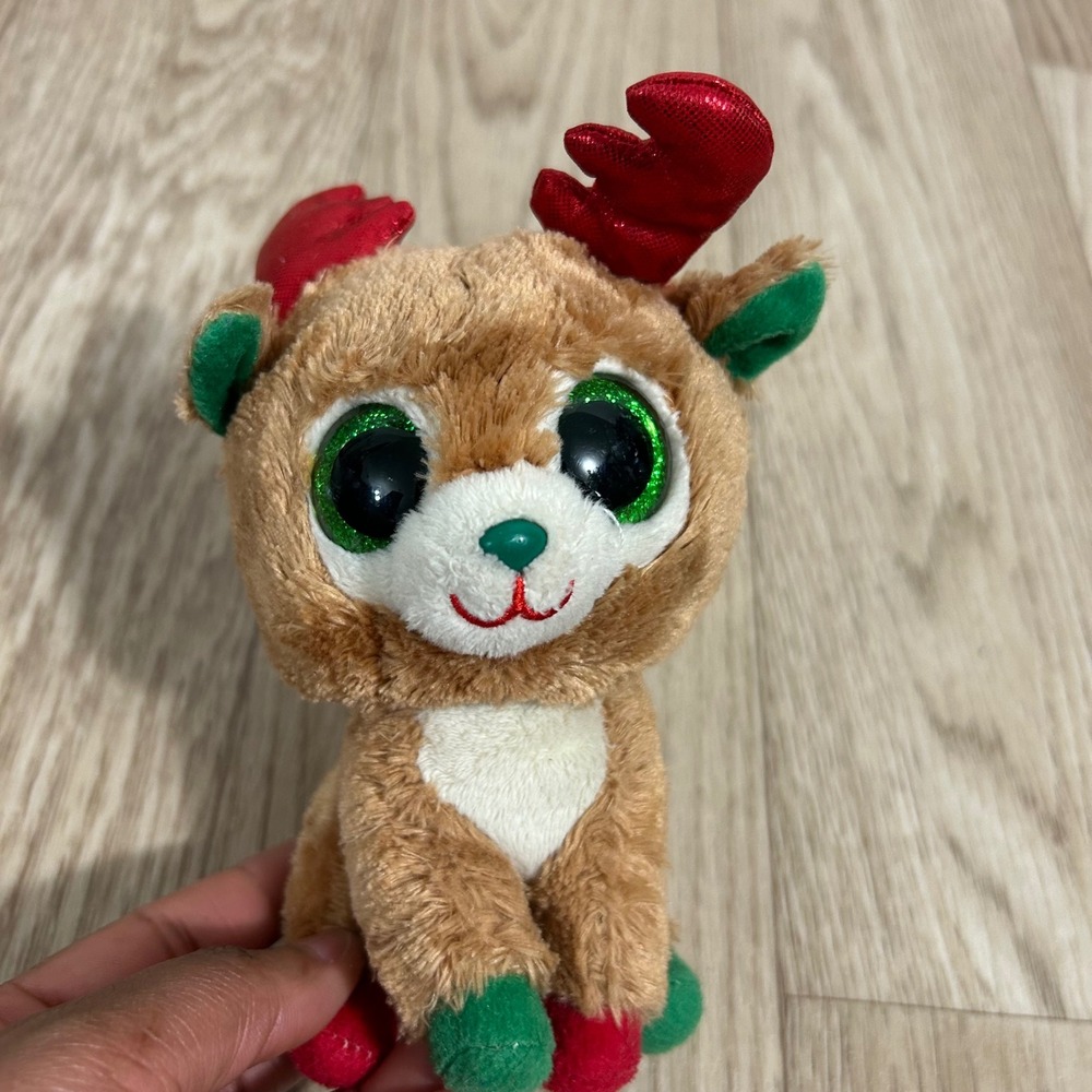 Ty Beanie Boos‎ Alpine Reindeer Kids Small Brown Holiday Plush Toy 2016